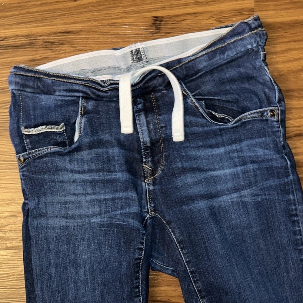 Pullin Jeans Mens Pull On Zipper Fly Drawstring Tapered Stretch (32x30.5)Medium
